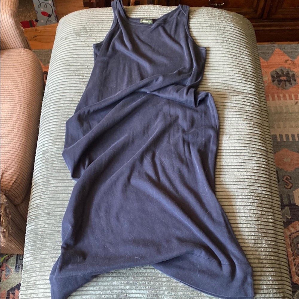 Eddie Bauer Vintage 90s Sleeveless Black Maxi Dress Sheath Style Size Petite M